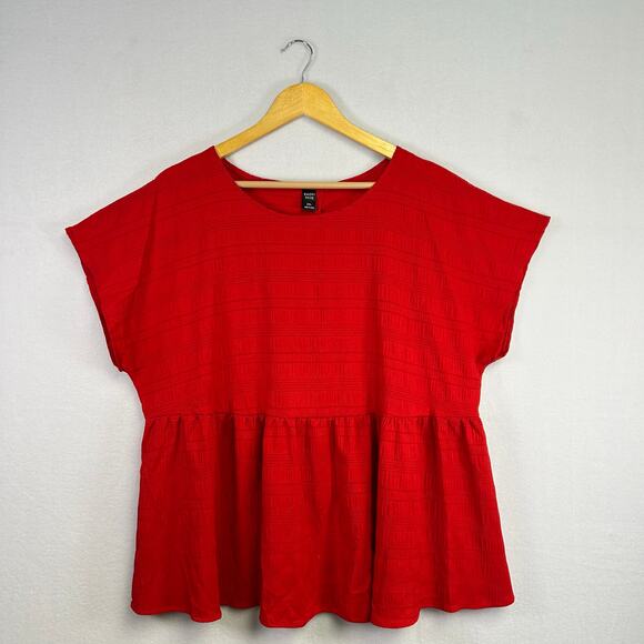Woman's Red Emery Ruffle Rose Top - Size 2XL Chic Feminine Boho - Picture 1 of 11